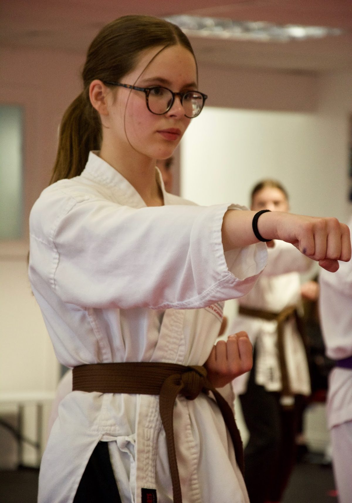 A student grading at Newcastle Goju-Ryu Karate Academy