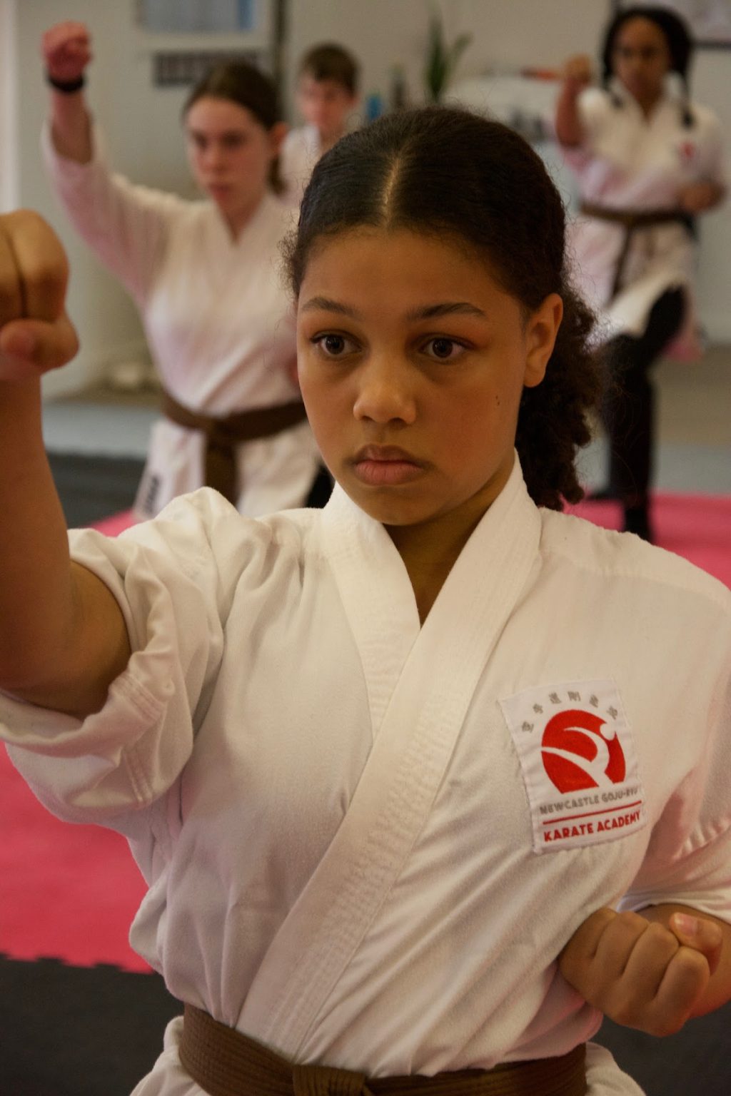 Junior students training at Newcastle Goju-Ryu Karate Academy